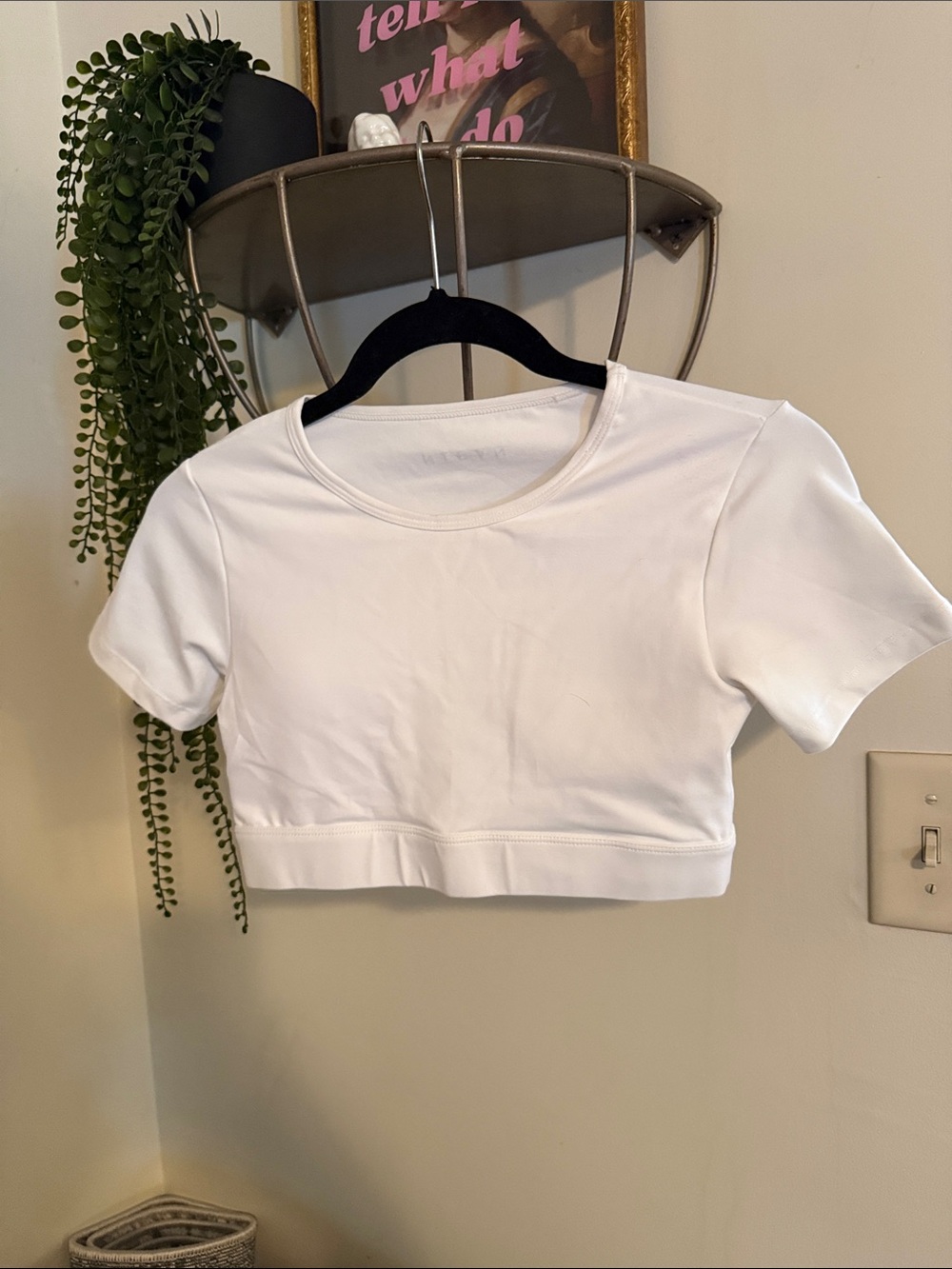 NVGTN Cropped White Workout Top